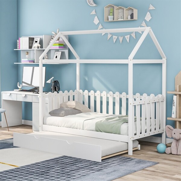 Merax twin metal bed with trundle outlet frame set