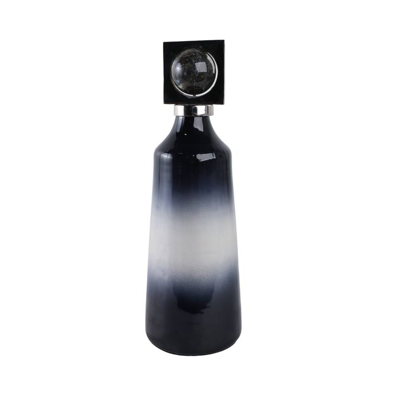 Glass Metal Decorative Vase with Contemporary Single Modern Accents
