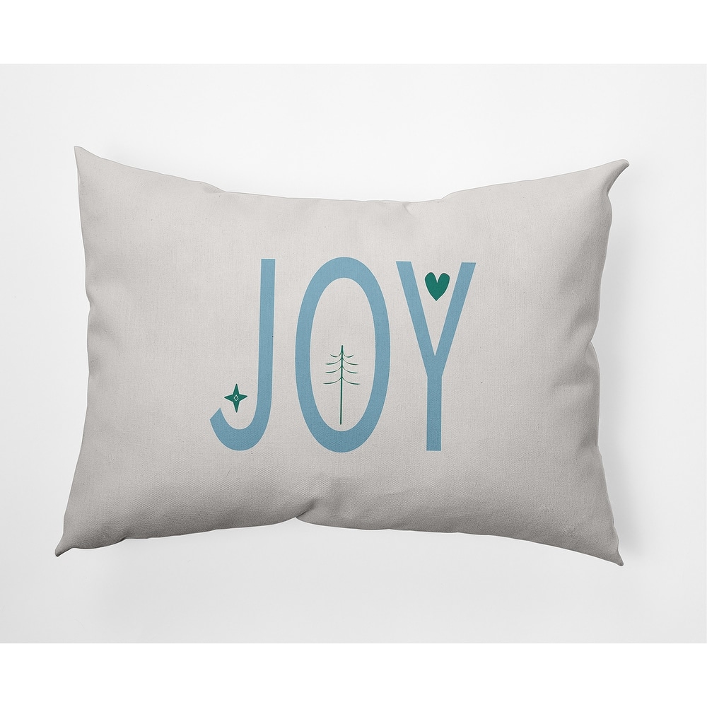 Joy Filled Season Christmas Soft Spun Polyester Decorative Throw Pillow