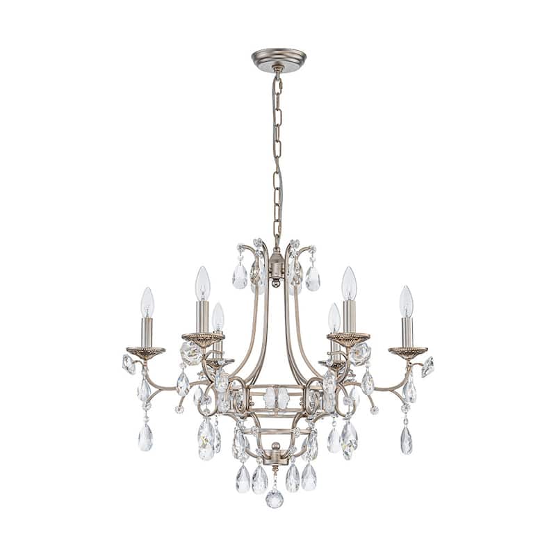 Antique Luxury Crystal Round Empire Candle Style Chandelier