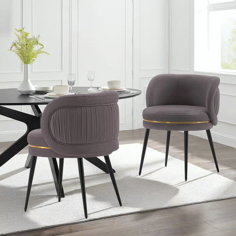 Manhattan Comfort Kaya Velvet Wood Dining Chair