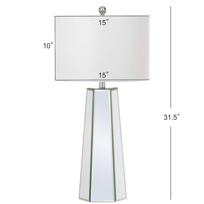 SAFAVIEH Lighting Sasha 32-inch Clear/ Off-White Table Lamp (Set of 2) - 15"x15"x31.5" - 15Wx15Dx32H