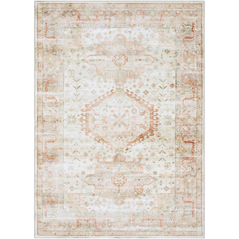Livabliss Traditional Lavable Medallion Washable Area Rug