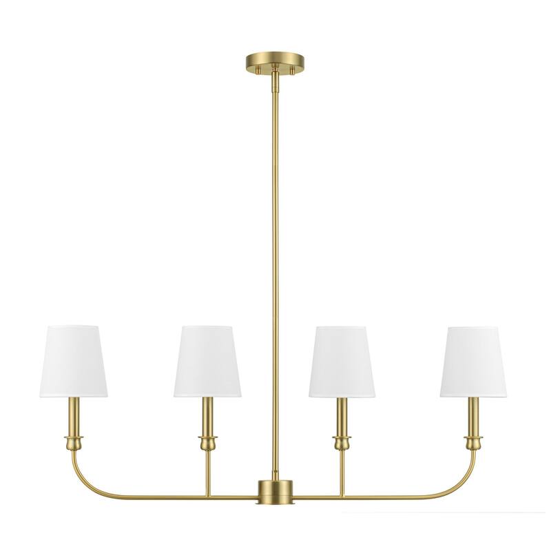 Prominence Home Billet 4-Light Linear Chandelier with Fabric Shades