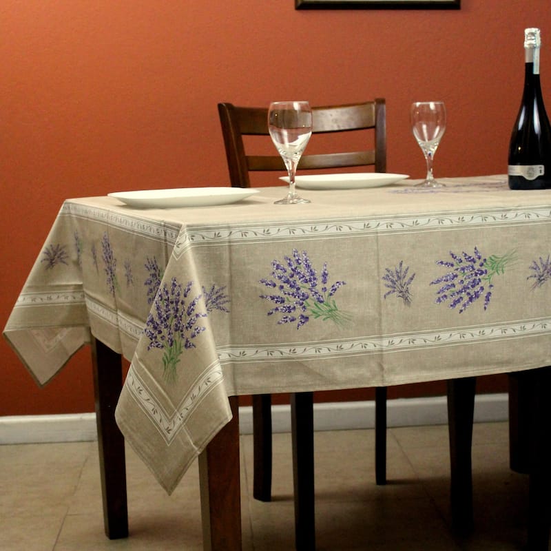 Wipeable Spill Resistant Provencal Cotton Cannes Collection Tablecloth