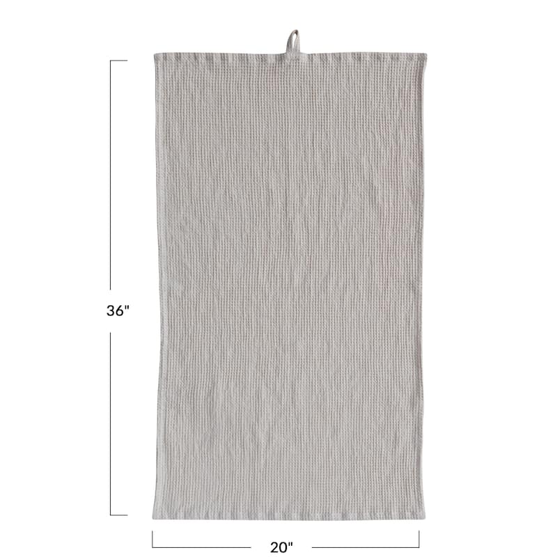 Woven Linen and Cotton Waffle Decorative Tea Towel - 36.0"L x 20.0"W x 0.1"H