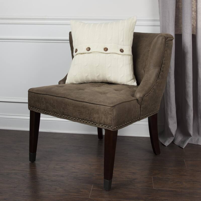 Rizzy Home Cable Knit Throw Pillow with Buttons