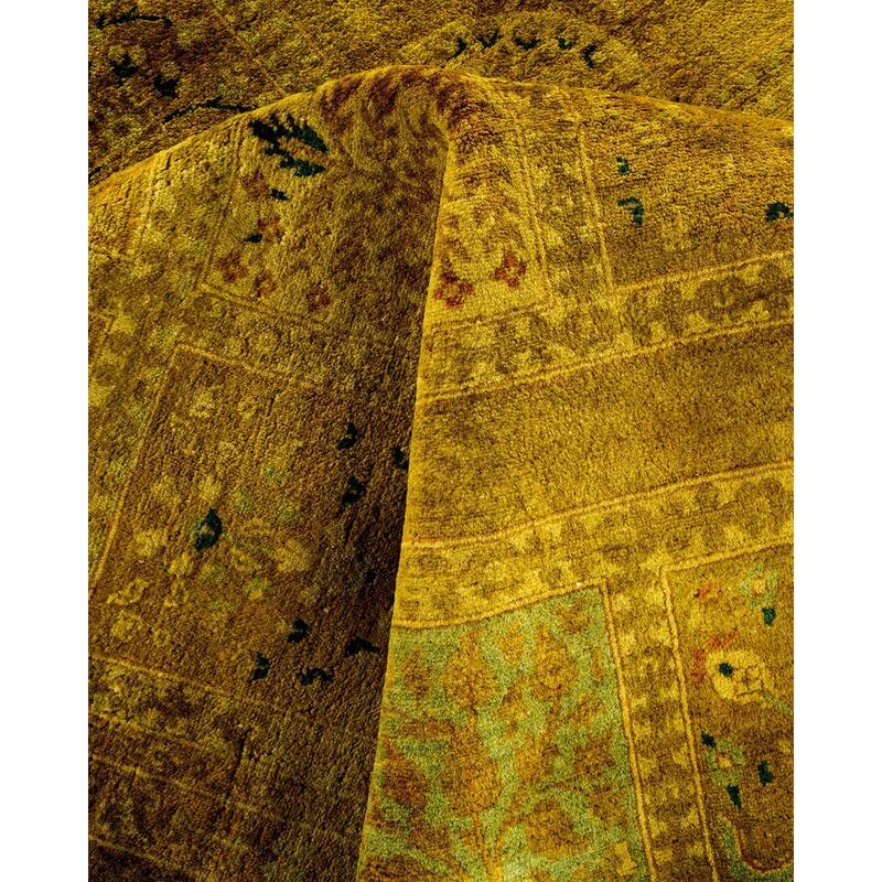 Overton Hand Knotted Wool Vintage Inspired Modern Contemporary Overdyed Multi Area Rug - 6' 1" x 9' 4"