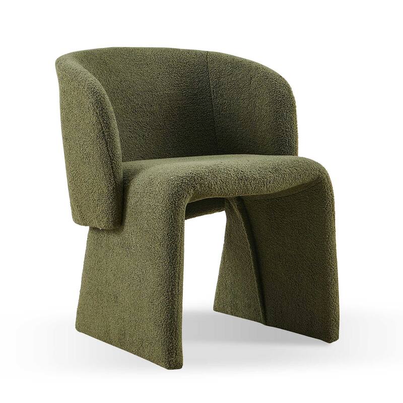 Modern Dining Chair Accent Chair Single Sofa Chair,Upholstered Side Chair Teddy Comfy Chair - Green