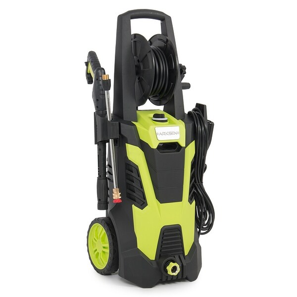Arksen 3000 PSI 1.7 GPM 14.5 AMP Electric Pressure Washer with (5) Nozzle Adapter with Hose Reel, Green