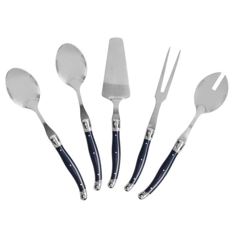 French Home 5-Piece Laguiole Hostess Set - Navy Blue - Service for 6 - 5 Piece - Blue