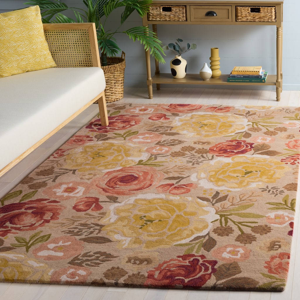 SAFAVIEH Handmade Blossom Thilde Floral Wool Rug