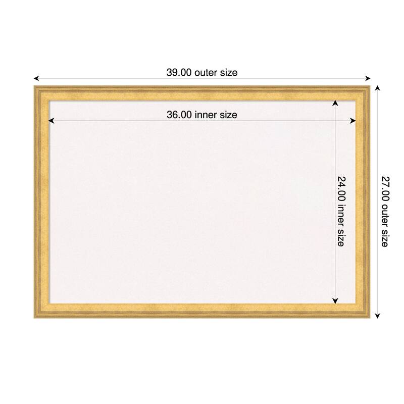 Owen Gold Wood Framed Cork Board - Bulletin Board, Organization Board, Pin Board - White - 39 x 27 in