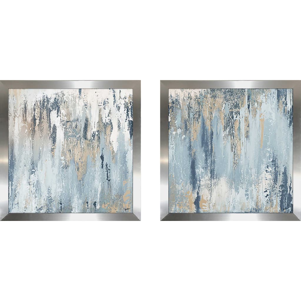 "Blue Illusion Square" Print on Acrylic Set of 2