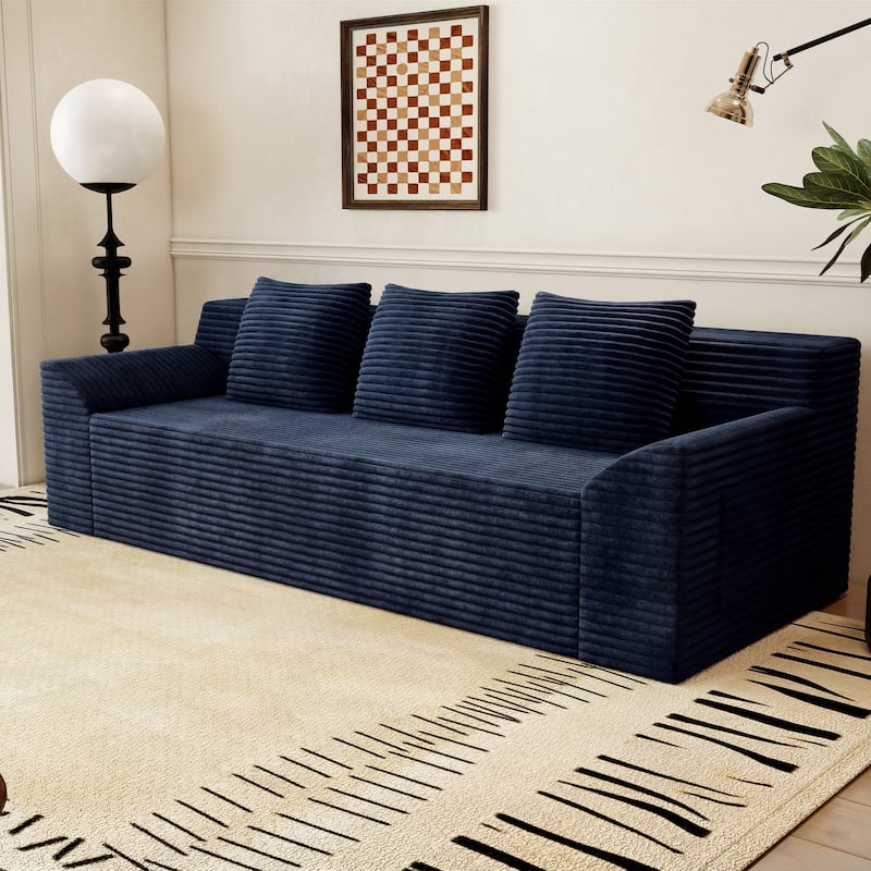71" 3-Seater Corduroy Sofa with Deep Seat Design, Ready-to-Use for Living Room, Bedroom & Office