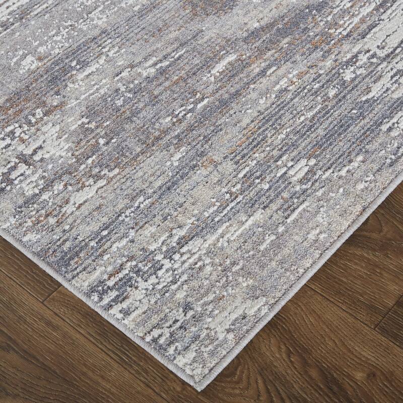 Wuju Power Loomed Distressed Abstract Modern Stain Resistant Area Rug By HomeRoots