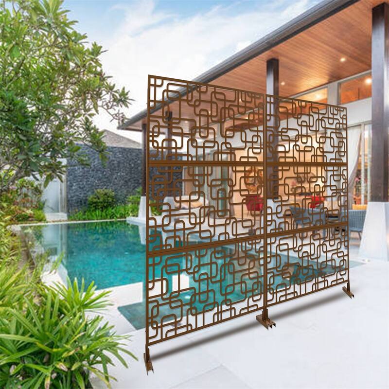 Outdoor & Indoor Privacy Screen Metal Privacy Screen 76" H×48" W