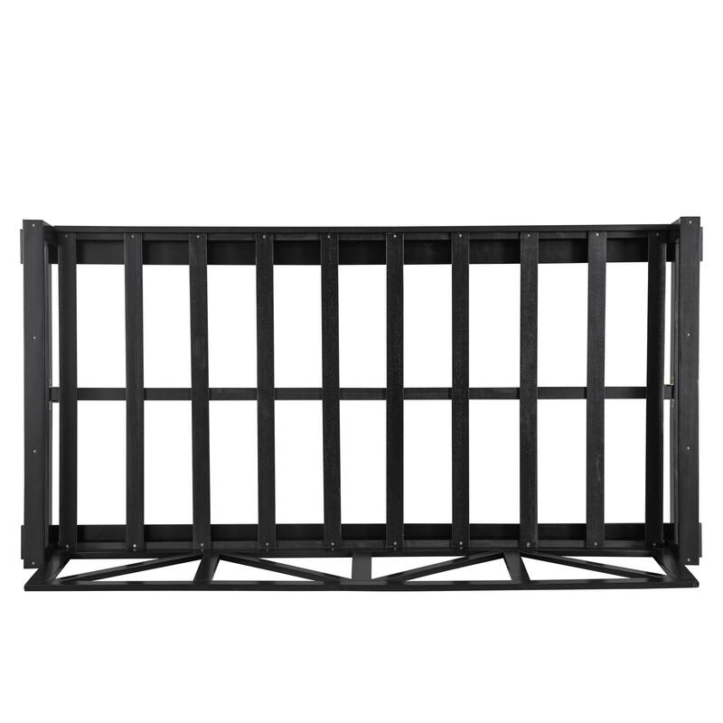 Acacia Wood Twin Size Patio Swing Bed with Hanging Frame