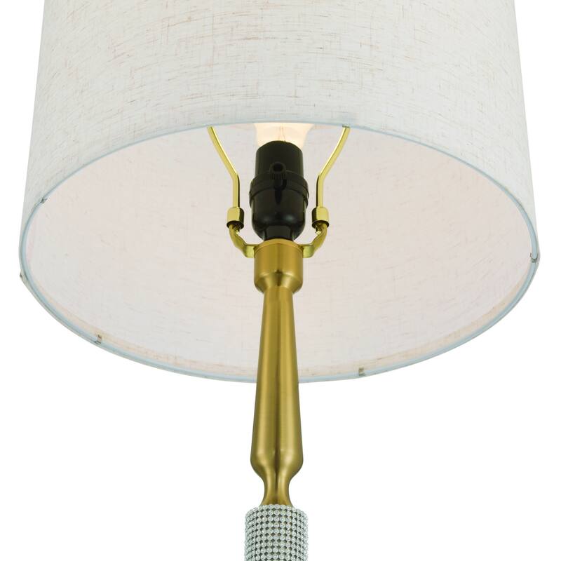 Acroma 62.2" Modern LED Bright Floor Lamp with White Fabric Drum Shade