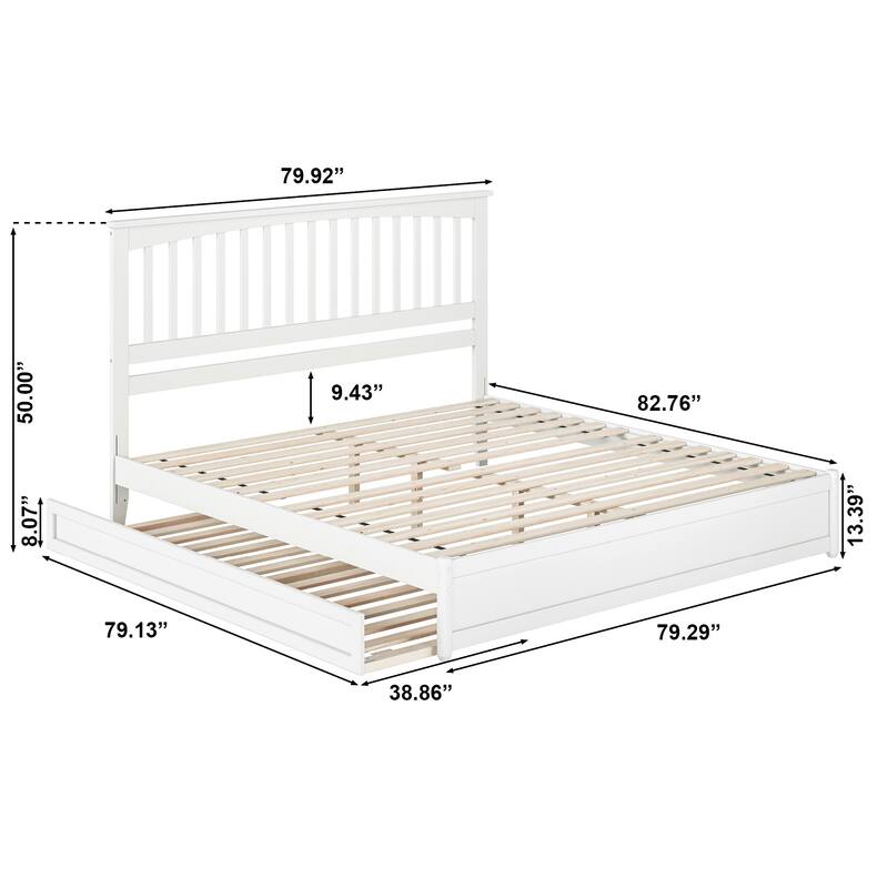 Everett Platform Bed with Panel Footboard and Twin XL Trundle