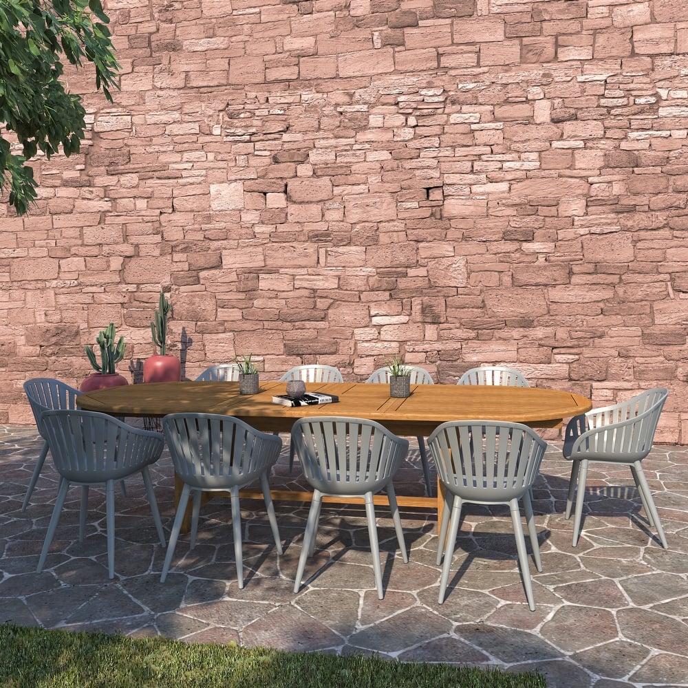 Amazonia Torrington 11pc Certified Teak Outdoor Patio Dining set