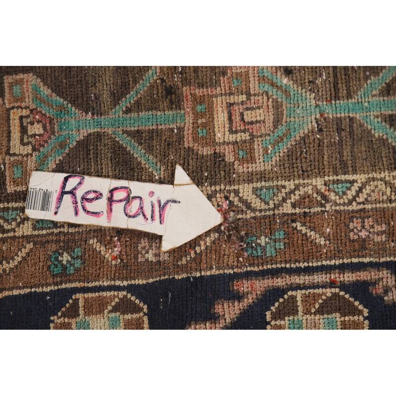 Geometric Ardebil Persian Antique Area Rug Handmade Wool Carpet - 4'8" x 10'4"