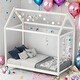 preview thumbnail 10 of 25, Wooden House Bed Kids Bed,Twin Size Playful Bed for Home White