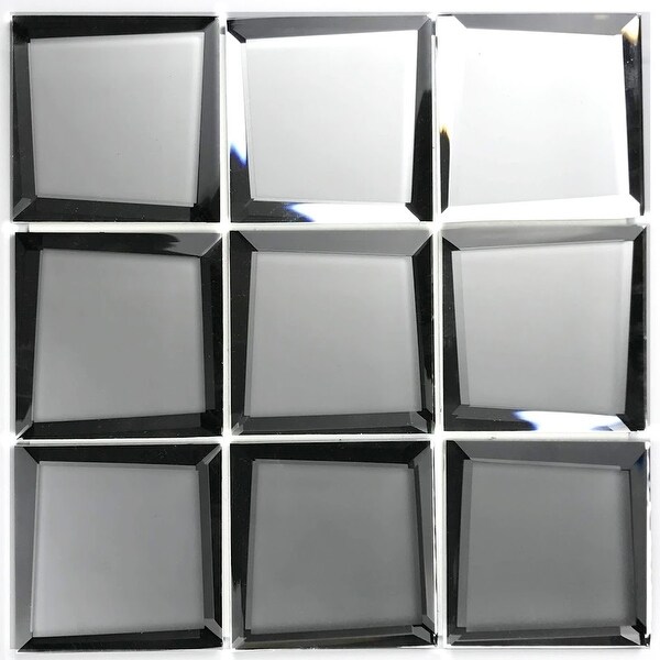 Miseno MT-WHSREM0303-SI Reflections - 3" Square Wall Mosaic Tile - Matte Glass Visual - Silver