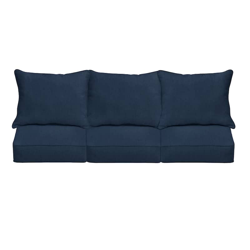 Sorra Home Sloane Marine Indoor/ Outdoor Corded Sofa Cushion Set - Richloom - Veranda Navy
