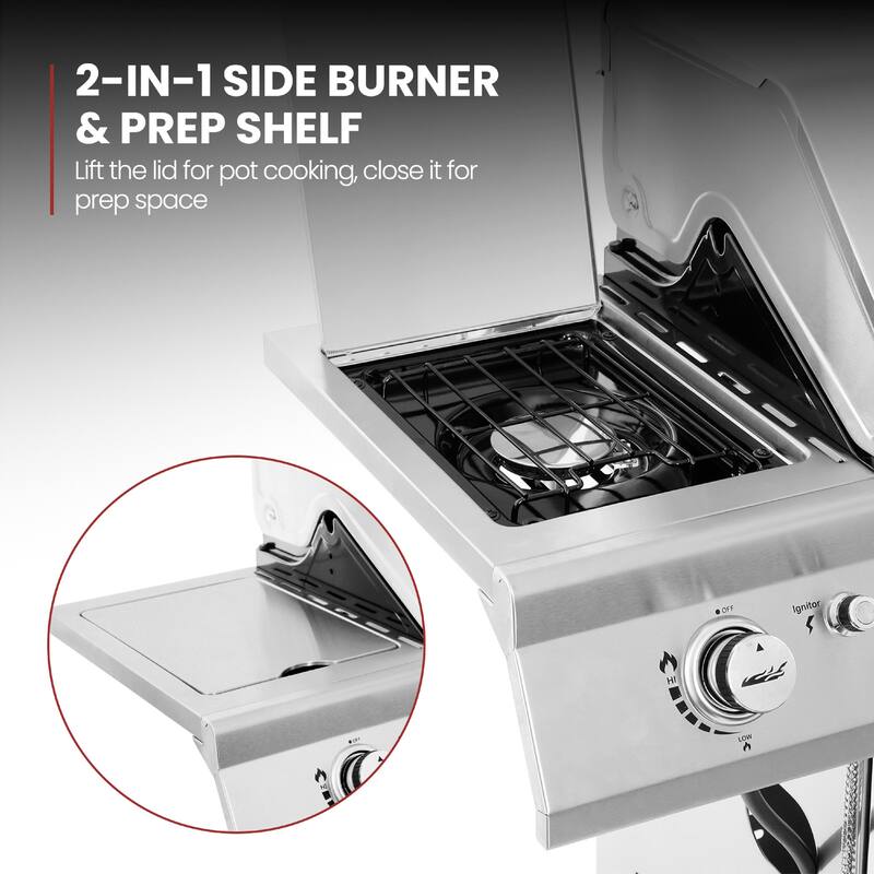 Royal Gourmet Stainless Steel 6-Burner Grill with Sear&Side Burner