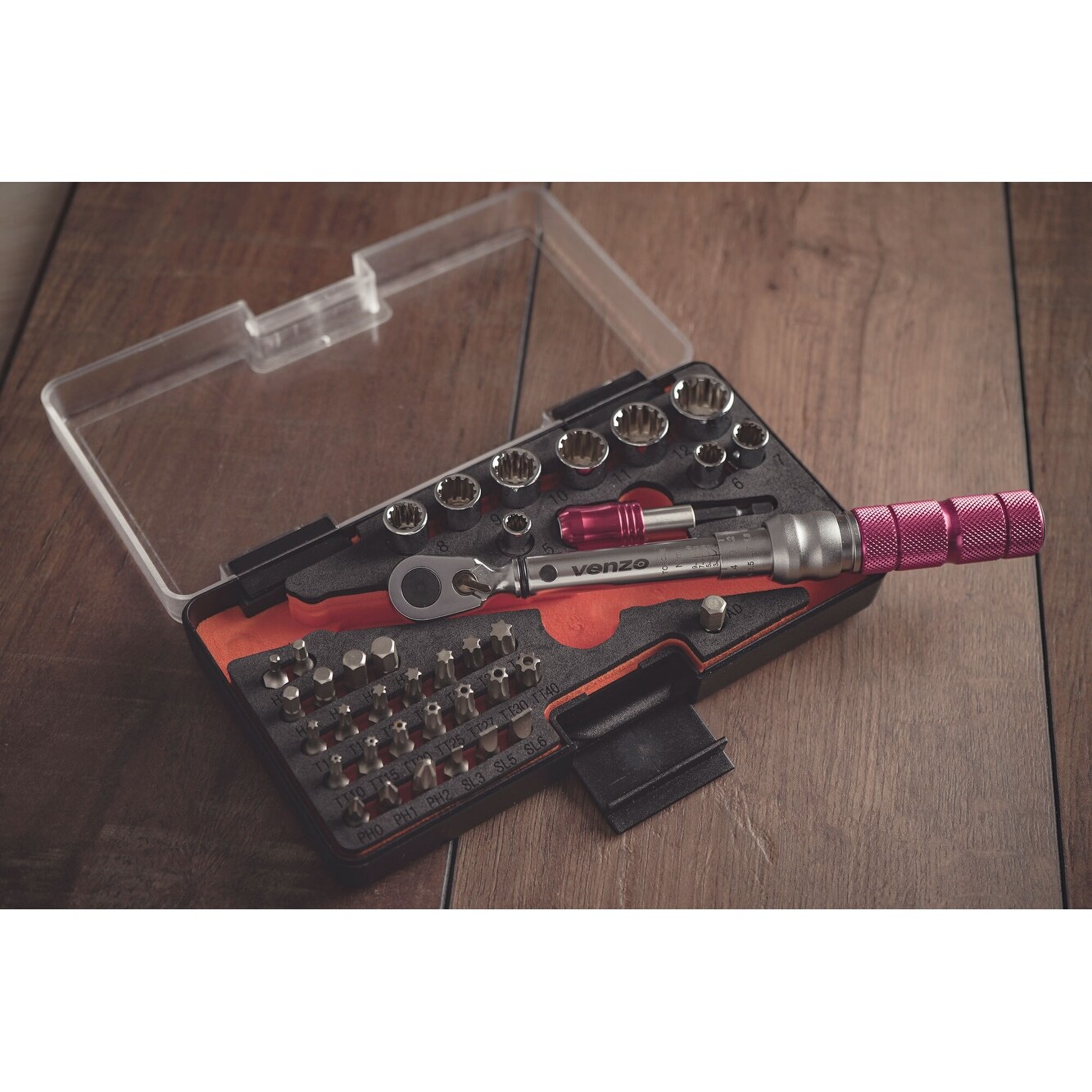 venzo bicycle bike torque wrench allen key tool socket set kit
