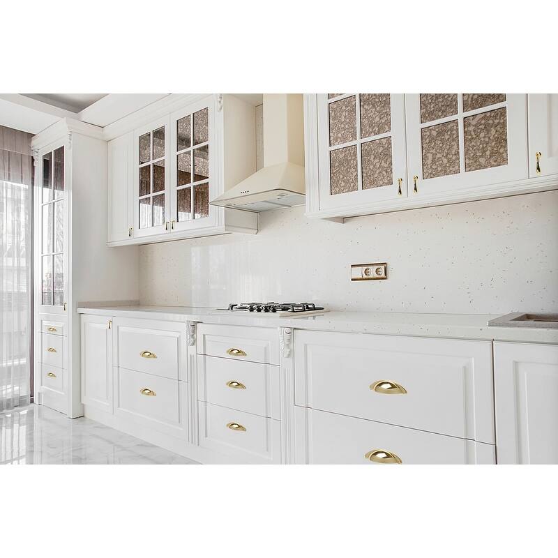 Utopia Alley Elgin Bin Pull Handle - Polished Gold - Metal Drawer Pull Handle, 2.5" Center to Center