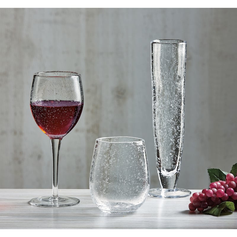 15 oz. Bubble Glass Tall Wine Drinkware Clear Dishwasher Safe Beverage Glassware For Dinner Party Wedding Restaurant Bar