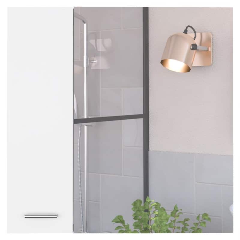 23.6" White Double Door Medicine Cabinet with 4 Interior Shelves, Ample Mirror for Bathroom or Vanity Storage