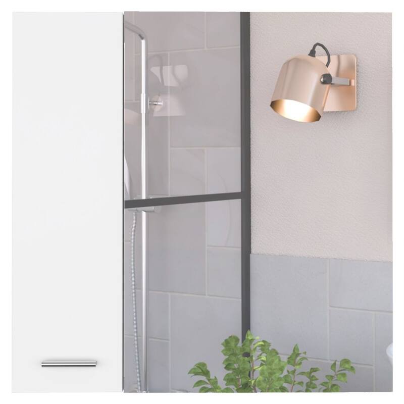 Sines White Medicine Cabinet with Four Internal Shelves and Double Door, 60cm (23.6 inches) Wide, Space-Saving Design