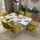 preview thumbnail 13 of 65, 7-Piece Clihome High-gloss Extendable Table Velvet Chair Dining Set