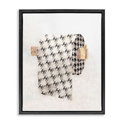 Stupell Fashion Glam Toilet Paper Designer Detailing Floater Frame - Off-White