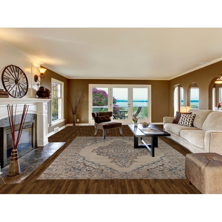 Hand Knotted Oriental 100% Wool Carpet Traditional Medallion Beige & Ivories Tabriz Area Rug - 11' 7'' X 8' 4''