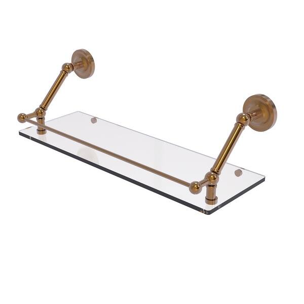 Prestige Regal 30 in. Floating Glass Shelf with Gallery Rail in Matte Black Prestige Regal 30 in. Floating Glass Shelf with Gallery Rail in Matte Black