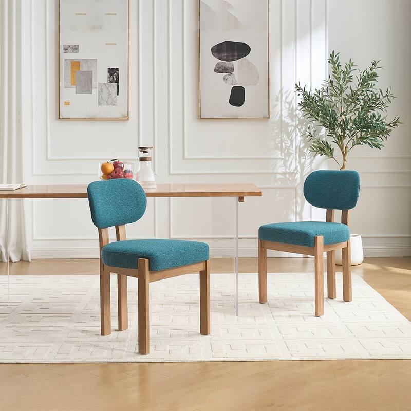 2PCS Wooden Fabric Dining Chair
