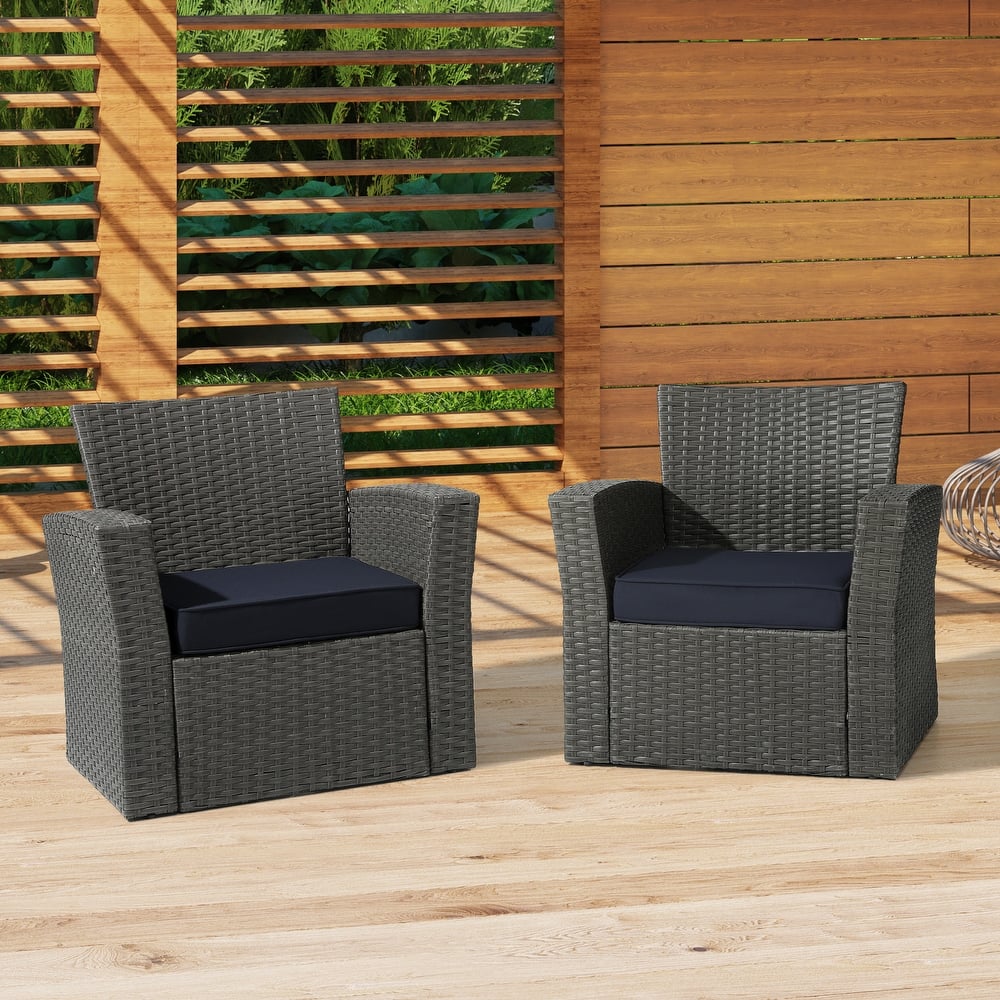 Fading Free All Weather Outdoor Patio Seat Cushions - (Set of 2)