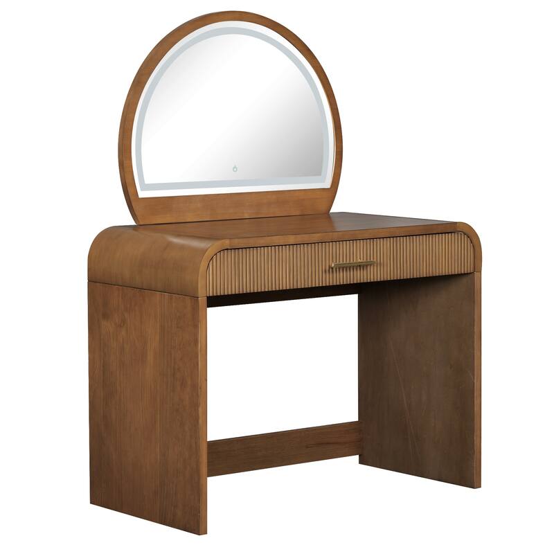 39" Makeup Vanity Table With Mirror Touch Screen Lighted Mirror, Dressing Table With Drawer