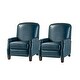 preview thumbnail 82 of 96, Gladis Modern Retro Genuine Leather Recliner with Nailhead Trim Set of 2 by HULALA HOME