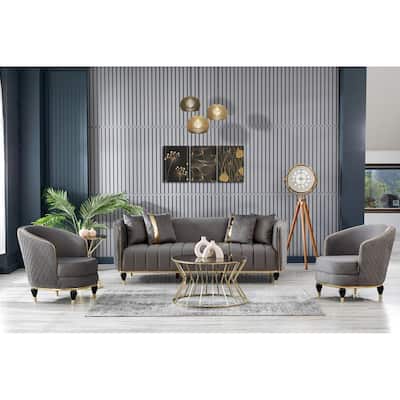 Tonga 3 Pieces Modern Living Room Sets 1 Sofa 2 Chair