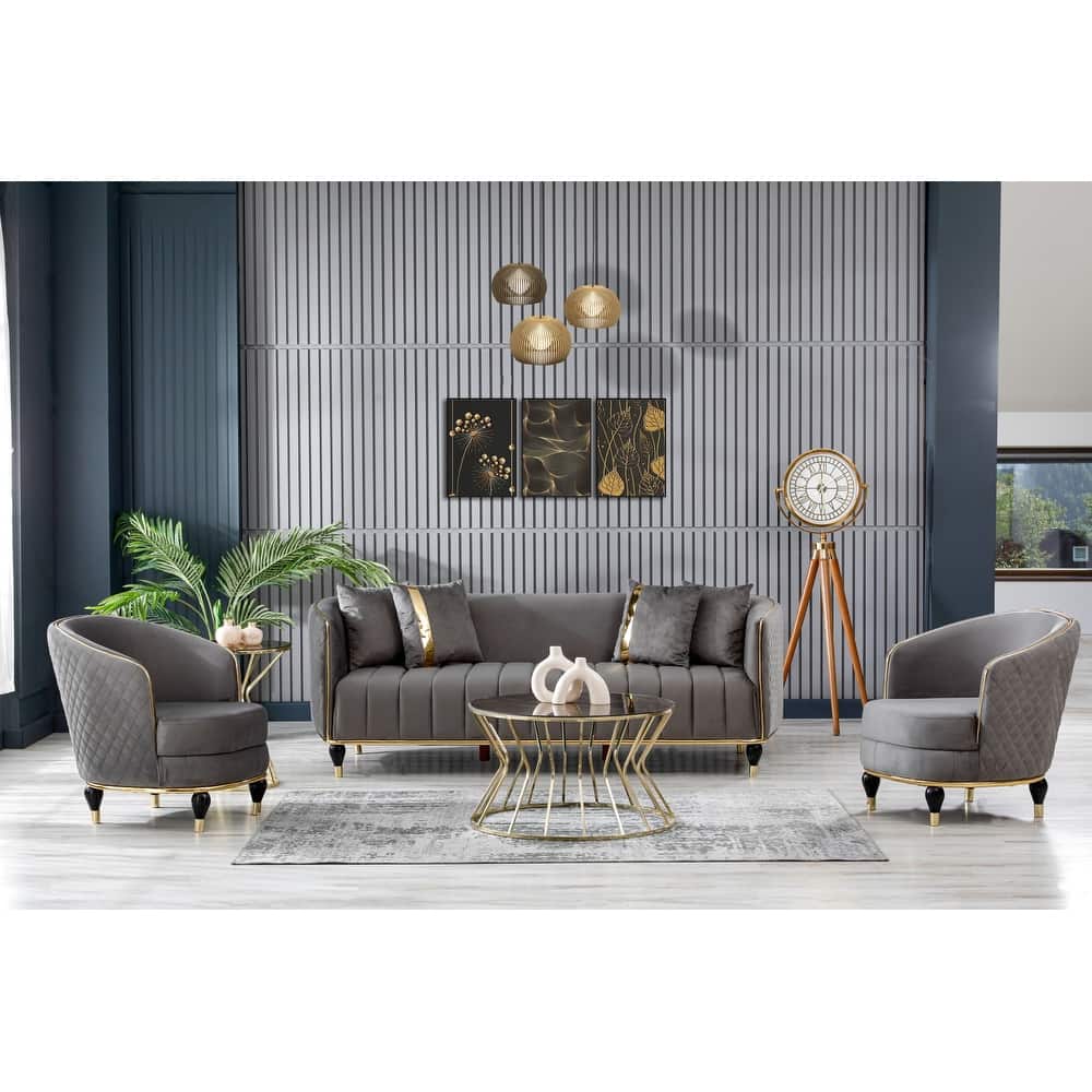 Tonga 3 Pieces Modern Living Room Sets 1 Sofa 2 Chair