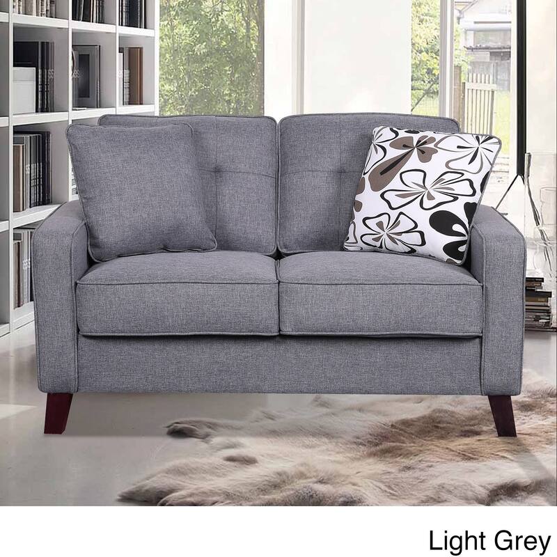 Mid-century Fabric Loveseat - Grey