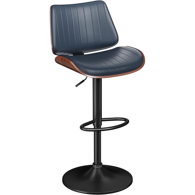 Swivel Adjustable Height Counter Stools, Bar Stools with Backs - 20" W X 18"D X 24-33" H