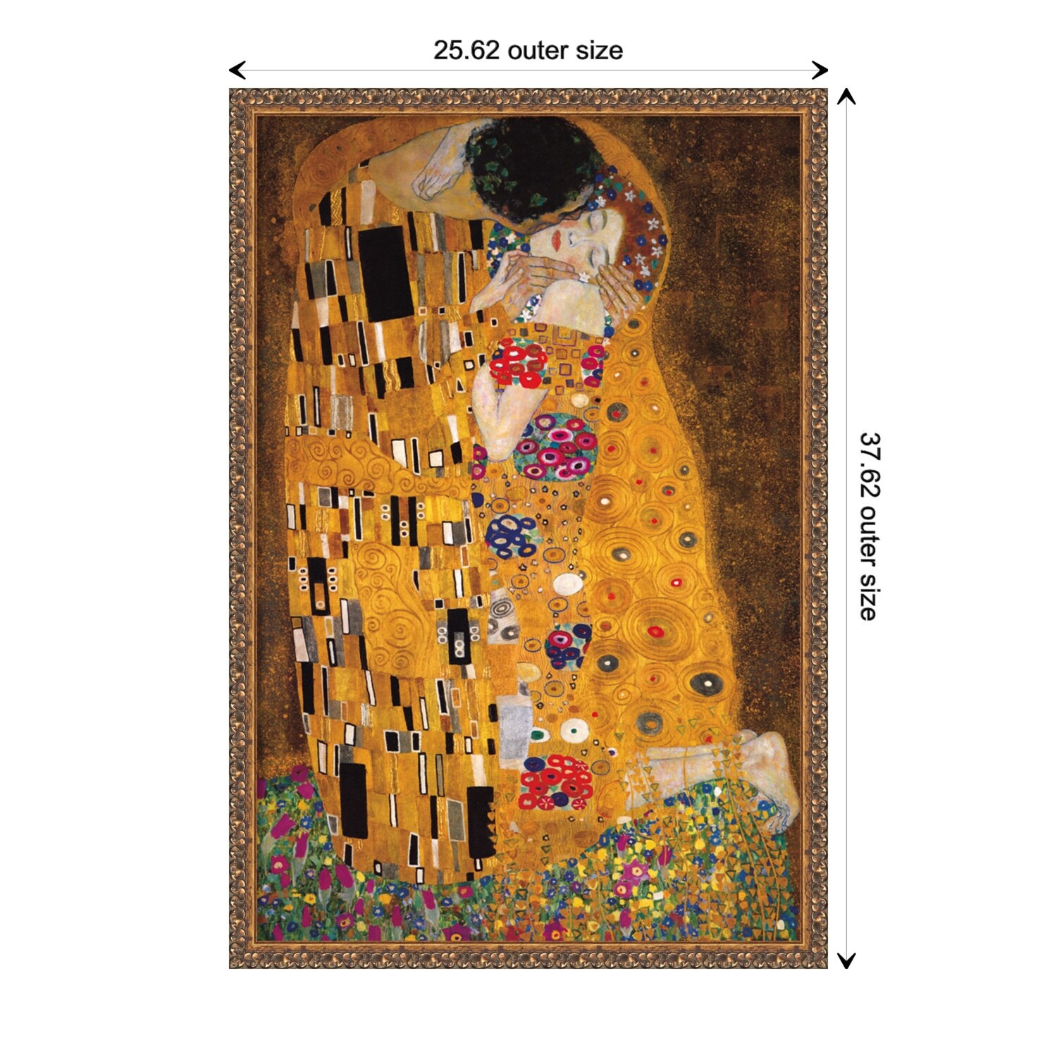 Tableau Sur Toile 'Le Baiser' De Gustav Klimt - Impression D'Art Haute Qualité - Fabriqué En Allemagne