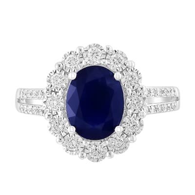 EFFY 14K Gold Diamond Natural Sapphire Ring