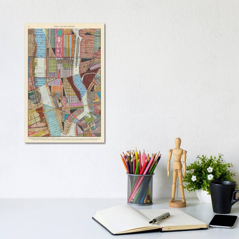 iCanvas "Modern Map of New York II" by Nikki Galapon Canvas Print - 12x8x0.75